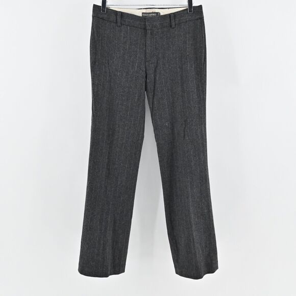BANANA REPUBLIC Pants Womens Size 2 Wool Blend Martin Fit Stretch Gray Pinstripe - Picture 1 of 12